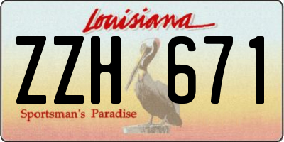 LA license plate ZZH671