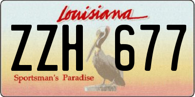 LA license plate ZZH677