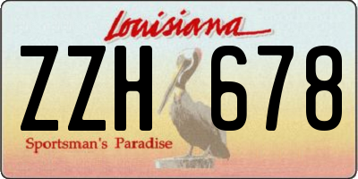 LA license plate ZZH678