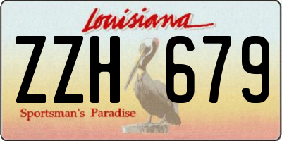 LA license plate ZZH679