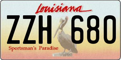 LA license plate ZZH680