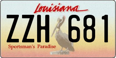 LA license plate ZZH681