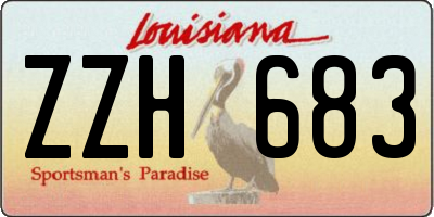LA license plate ZZH683