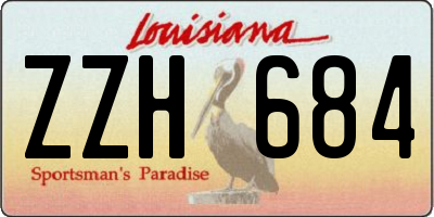 LA license plate ZZH684