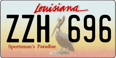 LA license plate ZZH696