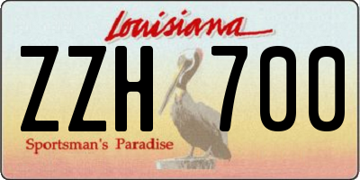 LA license plate ZZH700