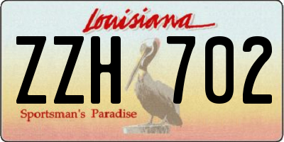 LA license plate ZZH702