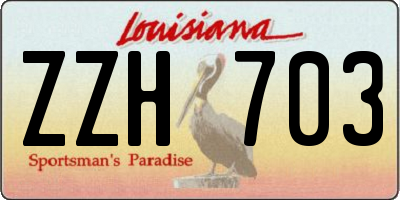 LA license plate ZZH703