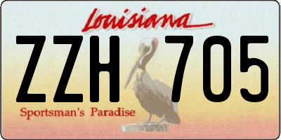 LA license plate ZZH705