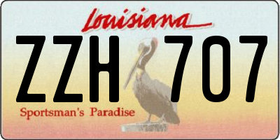 LA license plate ZZH707