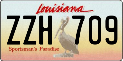 LA license plate ZZH709