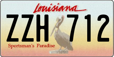 LA license plate ZZH712