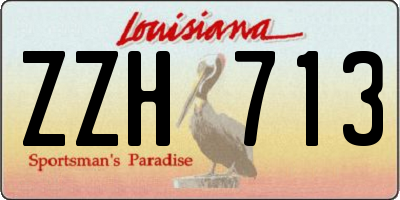 LA license plate ZZH713