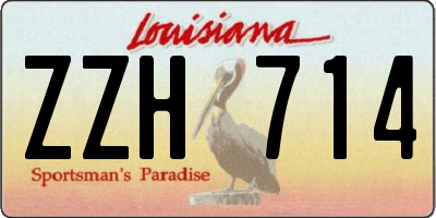 LA license plate ZZH714