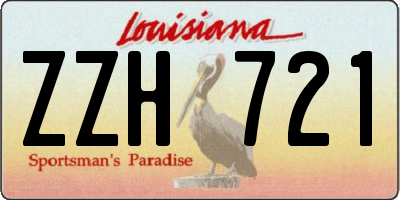 LA license plate ZZH721