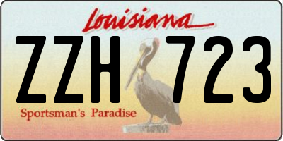 LA license plate ZZH723