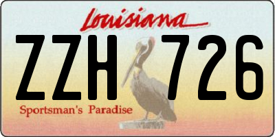 LA license plate ZZH726