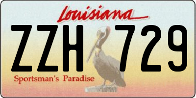 LA license plate ZZH729