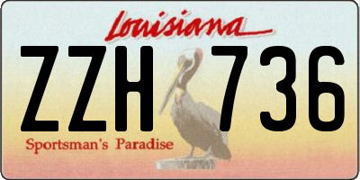 LA license plate ZZH736