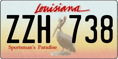 LA license plate ZZH738