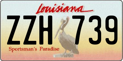 LA license plate ZZH739