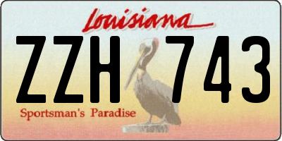 LA license plate ZZH743