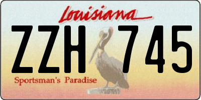 LA license plate ZZH745
