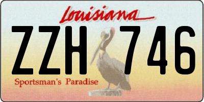 LA license plate ZZH746