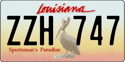 LA license plate ZZH747