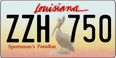 LA license plate ZZH750