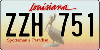 LA license plate ZZH751