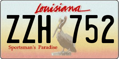 LA license plate ZZH752