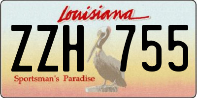 LA license plate ZZH755