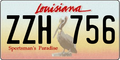 LA license plate ZZH756