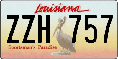 LA license plate ZZH757