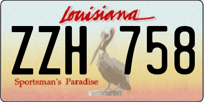 LA license plate ZZH758