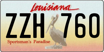 LA license plate ZZH760