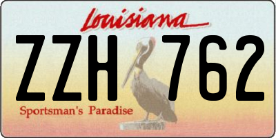 LA license plate ZZH762