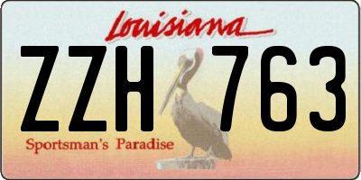 LA license plate ZZH763