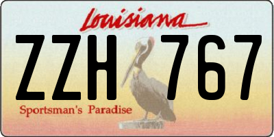 LA license plate ZZH767