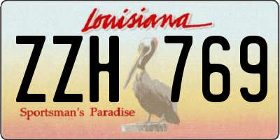 LA license plate ZZH769