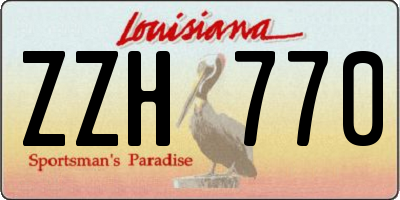 LA license plate ZZH770