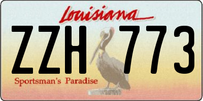 LA license plate ZZH773