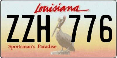 LA license plate ZZH776