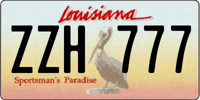 LA license plate ZZH777