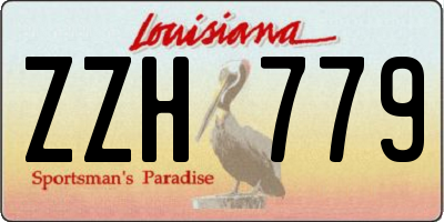 LA license plate ZZH779