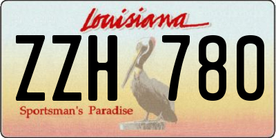 LA license plate ZZH780