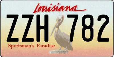 LA license plate ZZH782