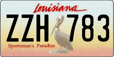 LA license plate ZZH783