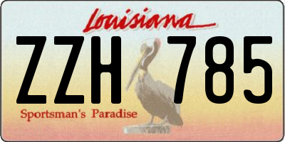 LA license plate ZZH785